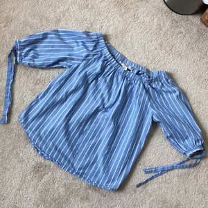 striped off shoulder top